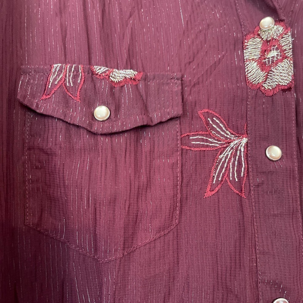 ROPER METALLIC THREAD SHEER WESTERN SHIRT - Picture 2 of 4
